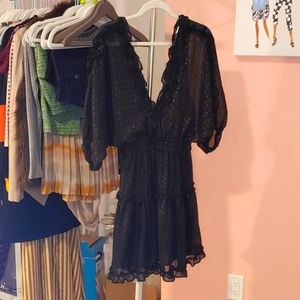 Ruffled Tiered Little Black Dress